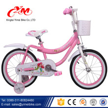 O ciclo por atacado modelo clássico para a criança / 2017 agradável 4 rodas caçoa bicicletas das meninas / tipo de Yimei China bicicletas baratas das crianças 16 polegadas